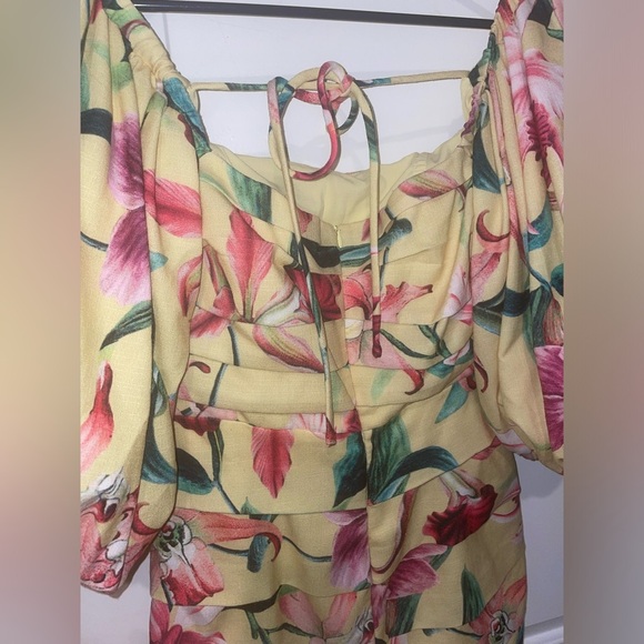 New! PatBO Laelia Flora Mini Puff Sleeve Dress 🌼🌼 size 10 - Picture 13 of 15